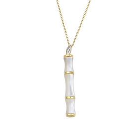 ［东方幸趣］18K金贝母镶钻项链#竹韵