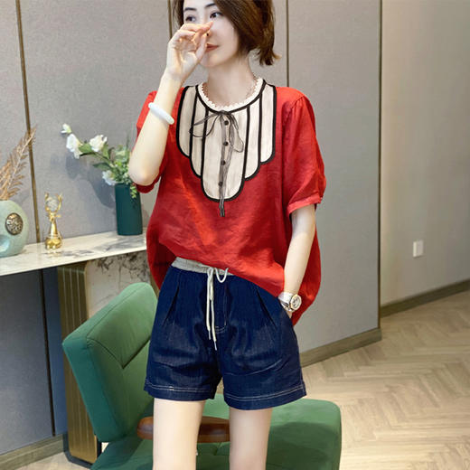 设计感休闲衬衫，夏季2022新款薄款小衫衬衣上衣YYM8838 商品图0