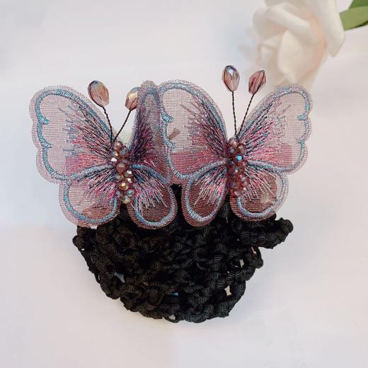 韩版酒店银行蝴蝶发网职业盘发网兜发夹头饰 商品图5