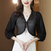 新款时尚优雅，气质百搭蕾丝短款系带外披小外套KQL-8303 商品缩略图1