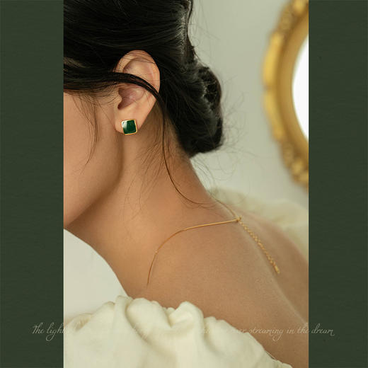 Oflye潮流饰品 方形几何耳环女小众个性设计感耳钉新款时尚饰品 商品图2