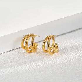 QJMSP-H00802新款时尚简约气质小香风几何耳钉