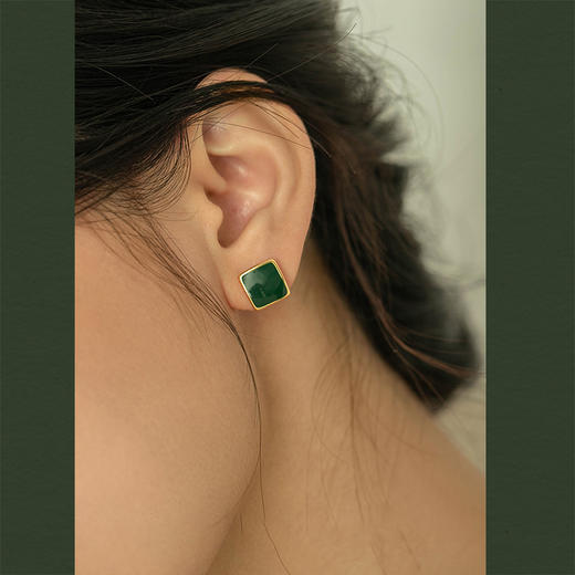 Oflye潮流饰品 方形几何耳环女小众个性设计感耳钉新款时尚饰品 商品图0