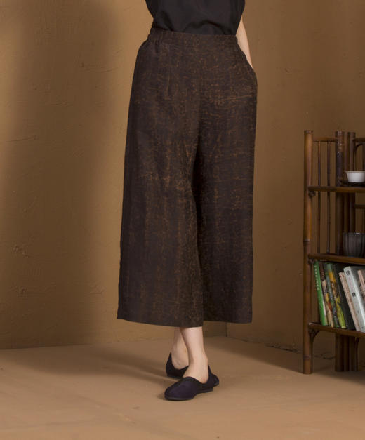 漫物记龟裂纹香云纱直筒拼接八分裤XYS-W151 商品图7