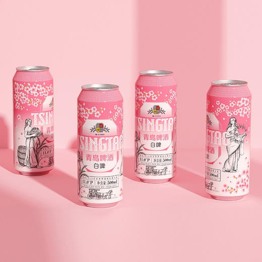 【青岛啤酒】樱花白啤11度500ml*12罐 商品图3