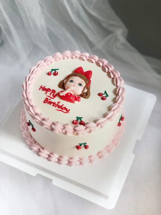 红色蝴蝶结女孩一鲜奶动物奶油蛋糕 商品图0