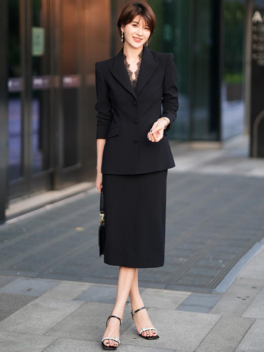 黑色职业西装套装女新款早秋高端气质名媛商务西服正装 商品图4