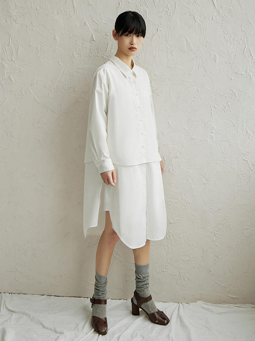 oldcolour高级感宽松显瘦白色衬衫女夏新款小众长袖通勤上衣 商品图2