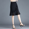 黑色雪纺短裙半身裙女夏季2022新款裙子高腰显瘦a字鱼尾裙包臀裙 AL89789 商品缩略图3