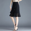 黑色雪纺短裙半身裙女夏季2022新款裙子高腰显瘦a字鱼尾裙包臀裙 AL89789 商品缩略图1