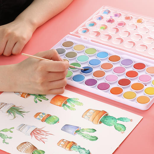 中盛画材 水彩颜料固体盒水粉笔套装便携式可水洗无毒儿童学生用36色画画绘画工具 商品图6