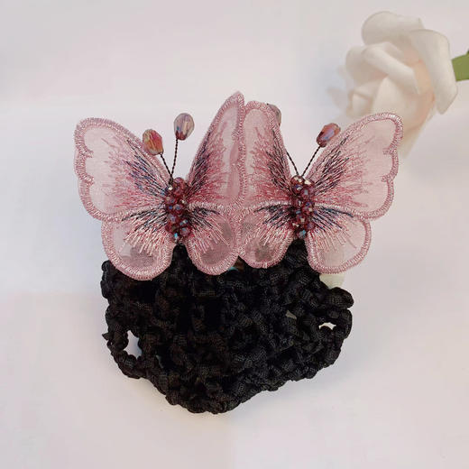 韩版酒店银行蝴蝶发网职业盘发网兜发夹头饰 商品图1