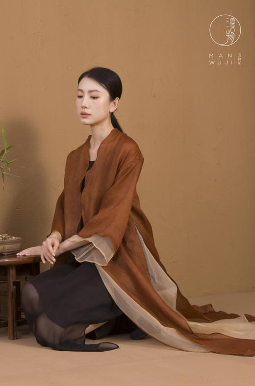 XYS-025欧根红云纱双层长外披 商品图7