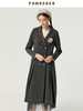 Famecoco范可儿设计感百褶裙式修身风衣新品秋季外套女士长款F225AT004 商品缩略图2