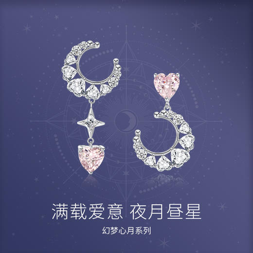 Fanci范琦【幻梦心月系列】幻梦心月耳环女925银月亮小众耳饰 商品图1