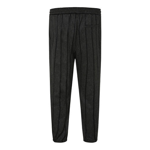 ALEXANDER MCQUEEN 亚历山大·麦昆 麦蔻 男士条纹休闲长裤 黑灰色 420977 ROQ06 1150 商品图1