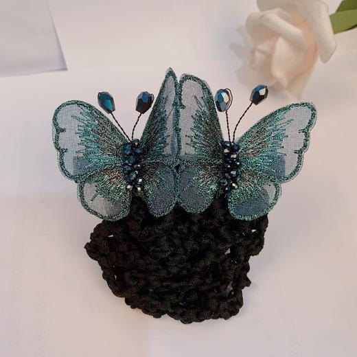 韩版酒店银行蝴蝶发网职业盘发网兜发夹头饰 商品图3