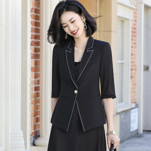 新款韩版时尚气质,简约干练休闲雪纺小西装外套XZ- HVN1626 商品图1