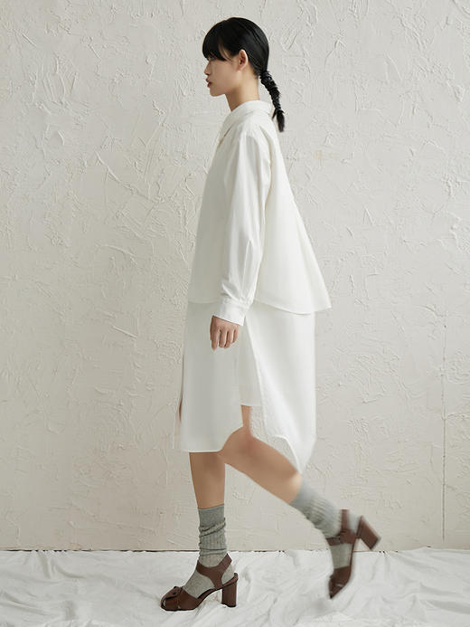 oldcolour高级感宽松显瘦白色衬衫女夏新款小众长袖通勤上衣 商品图4