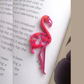 火烈鸟盘扣胸针○芳意旗袍