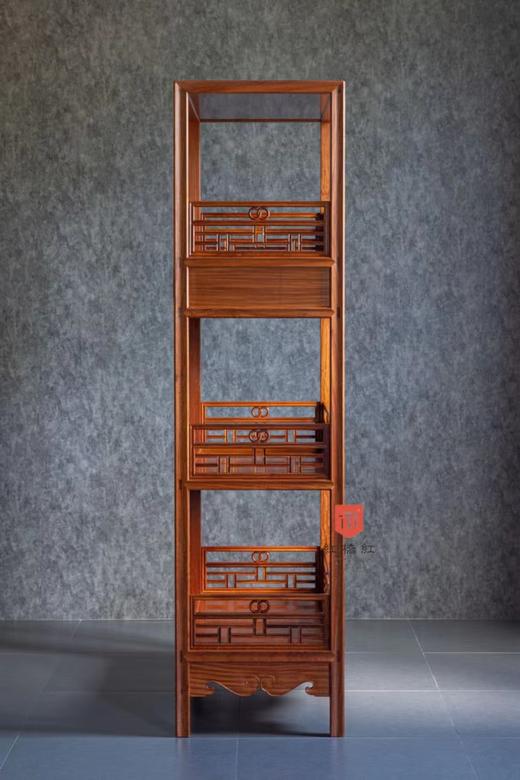 红桥红  家具严选  缅甸花梨（大果紫檀）【178 上博复刻品字栏杆 书架】 商品图7