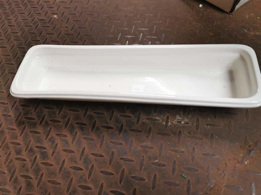 长条形白色花盆 商品图0