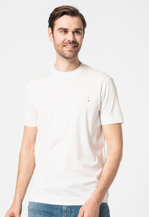 Emporio Armani男士长纤维+长绒棉半丝光弹力防汗休闲T恤 10720 商品图0