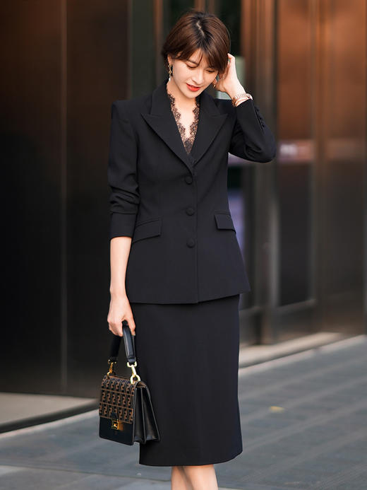 黑色职业西装套装女新款早秋高端气质名媛商务西服正装 商品图1