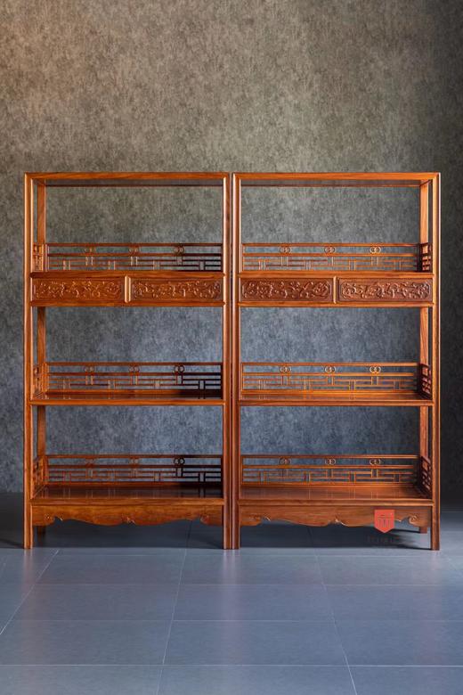 红桥红  家具严选  缅甸花梨（大果紫檀）【178 上博复刻品字栏杆 书架】 商品图3