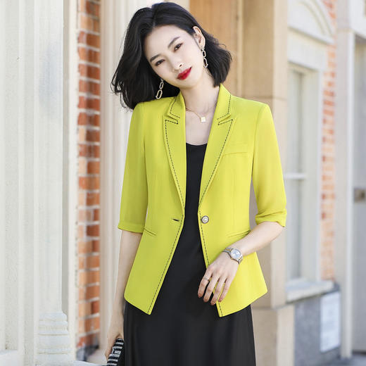 新款韩版时尚气质,简约干练休闲雪纺小西装外套XZ- HVN1626 商品图2