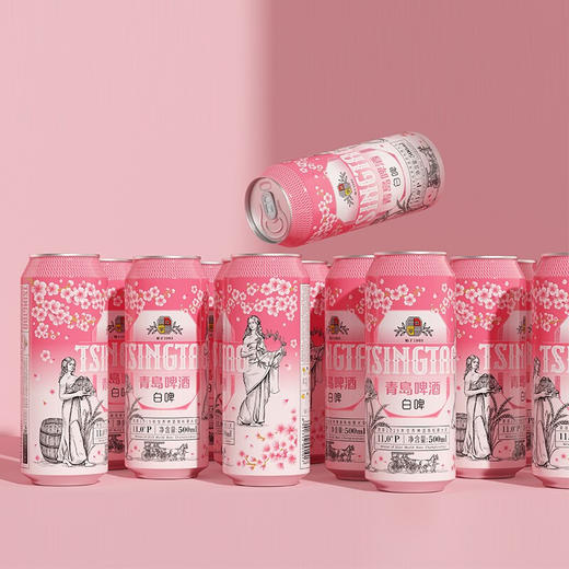 【青岛啤酒】樱花白啤11度500ml*12罐 商品图4