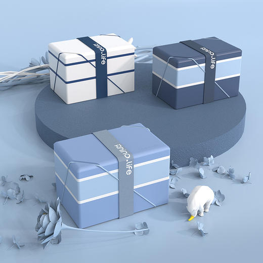 PZFH015 独角犀Rhinolife双层便当盒四件套 云霄蓝 商品图10