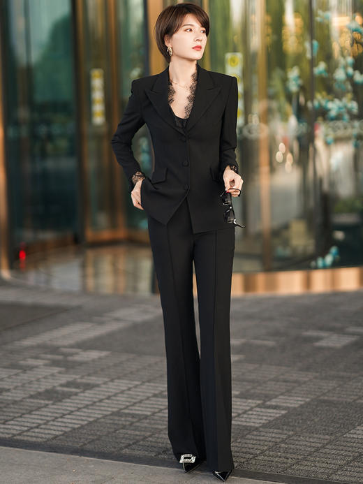 西装套装女春秋新款高级感时尚气质西服商务通勤职业两件套 商品图3