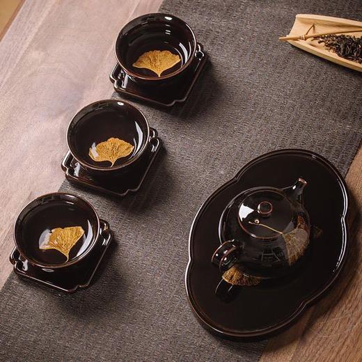 非白造物丨银杏叶天目盏 杏韵杯 压手杯 禅定杯 主人杯 品茗杯 茶杯 建盏 壶承 杯垫 多款可选 商品图1