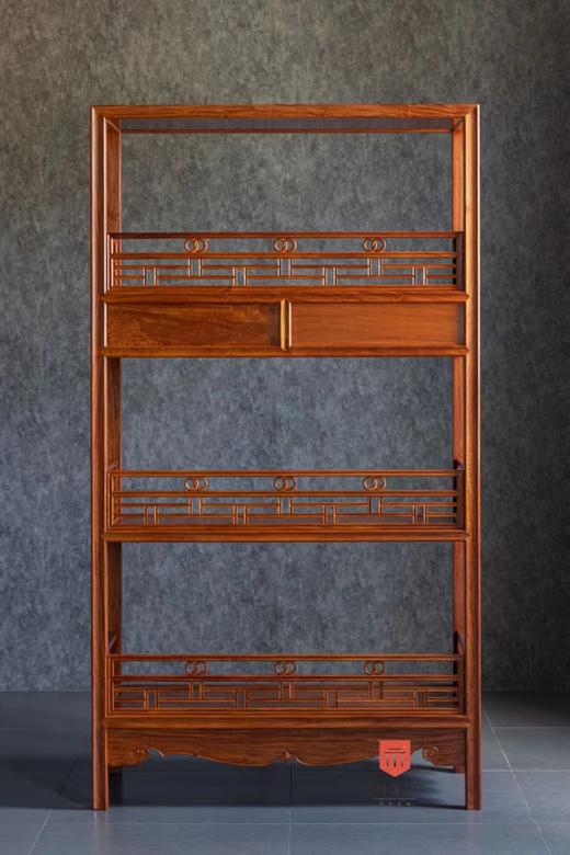 红桥红  家具严选  缅甸花梨（大果紫檀）【178 上博复刻品字栏杆 书架】 商品图6