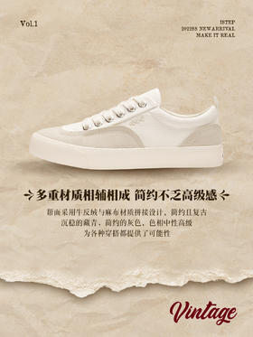 istep新品复古高尔夫网球鞋低帮帆布鞋板鞋男女款