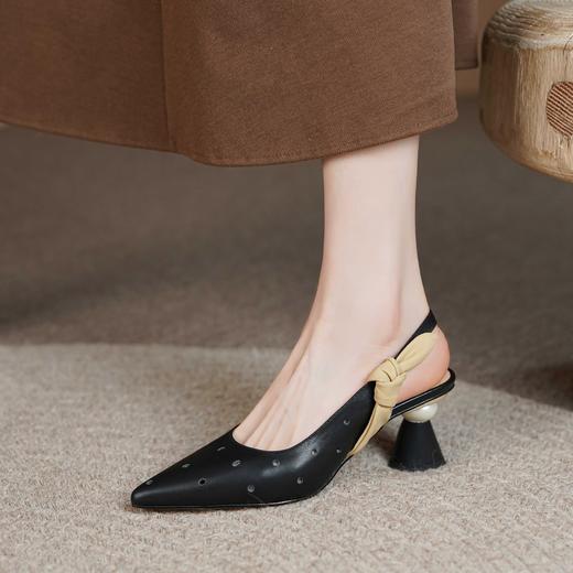 2022年夏季新时装尖头镂空高跟鞋女后空蝴蝶结单鞋  OLD-B526-529aa 商品图5