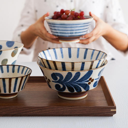 日本进口陶瓷餐具日式和风复古家用汤碗饭碗面碗 商品图1