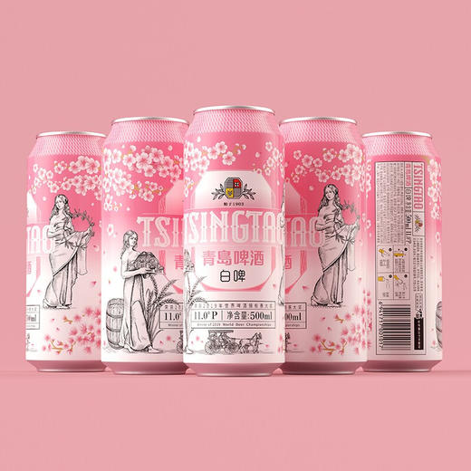 【青岛啤酒】樱花白啤11度500ml*12罐 商品图2