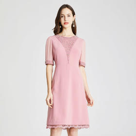 LB819斯尔丽瑟俪2021年春夏上新高端V领手工钉珠女士连衣裙