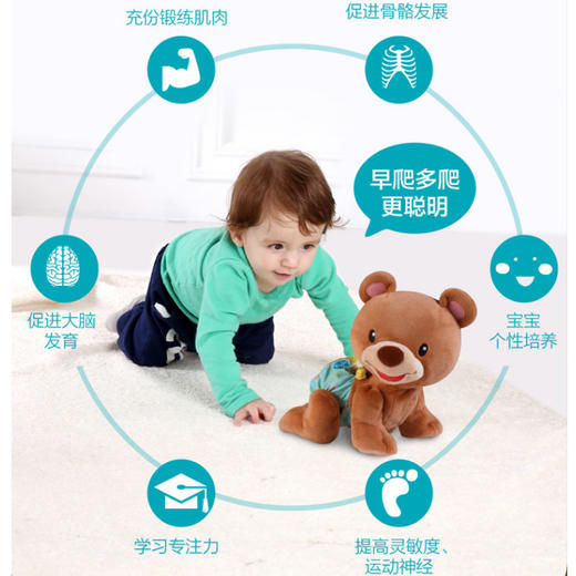 6月+ | VTech伟易达 学爬布布熊小象婴幼儿学爬行引导玩具宝宝学爬转转球小象玩偶6m+ 商品图3