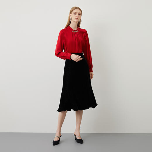 EITIE爱特爱秋季新款通勤气质半高领长袖女上衣6713406 商品图4