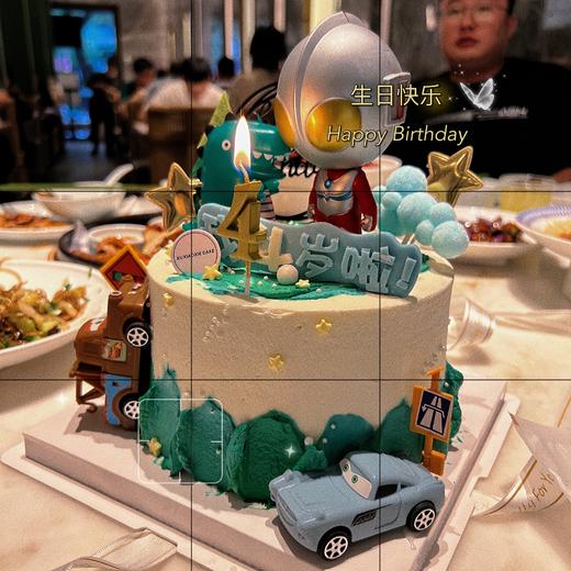 恐龙奥特曼·主题蛋糕（4层胚3层夹心，默认：火芒）(巧克力牌数字下单备注) 商品图0