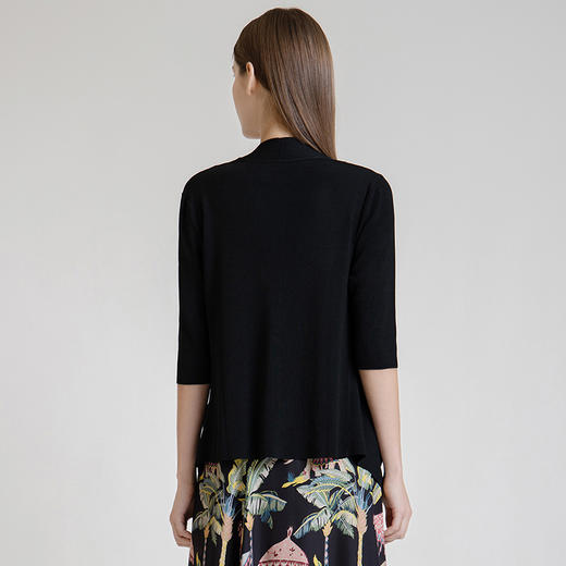 LIZZY 百搭简约通勤冰丝针织七分袖开襟薄款外套6278 商品图3