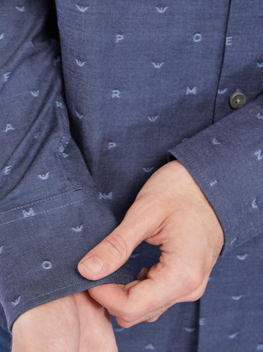 阿玛尼(ARMANI）男装奢侈品刺绣老鹰logo男士衬衫98719 商品图7