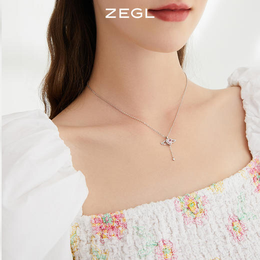 ZEGL丘比特之心项链女925纯银浪漫主义天使锁骨链生日礼物送女友 商品图3