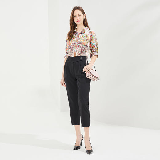 NF310斯尔丽瑟俪2021年夏季新款职场通勤高腰直筒时尚修身小脚裤西装裤 商品图3