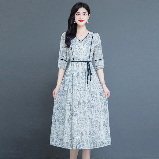 YWE BKY78气质减龄印花连衣裙 商品图1