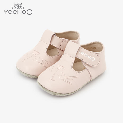 英氏女宝宝软底步前鞋幼儿牛皮鞋新品学步鞋婴儿鞋子YFXCJ32157A 商品图0