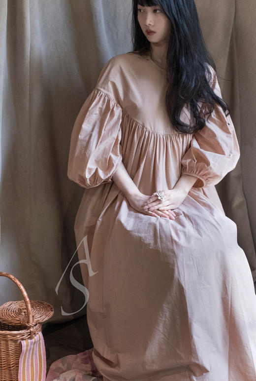 Toogood  植物手绘印花/樱花粉/姜黄色EMBROIDERER廓形连衣裙 商品图6